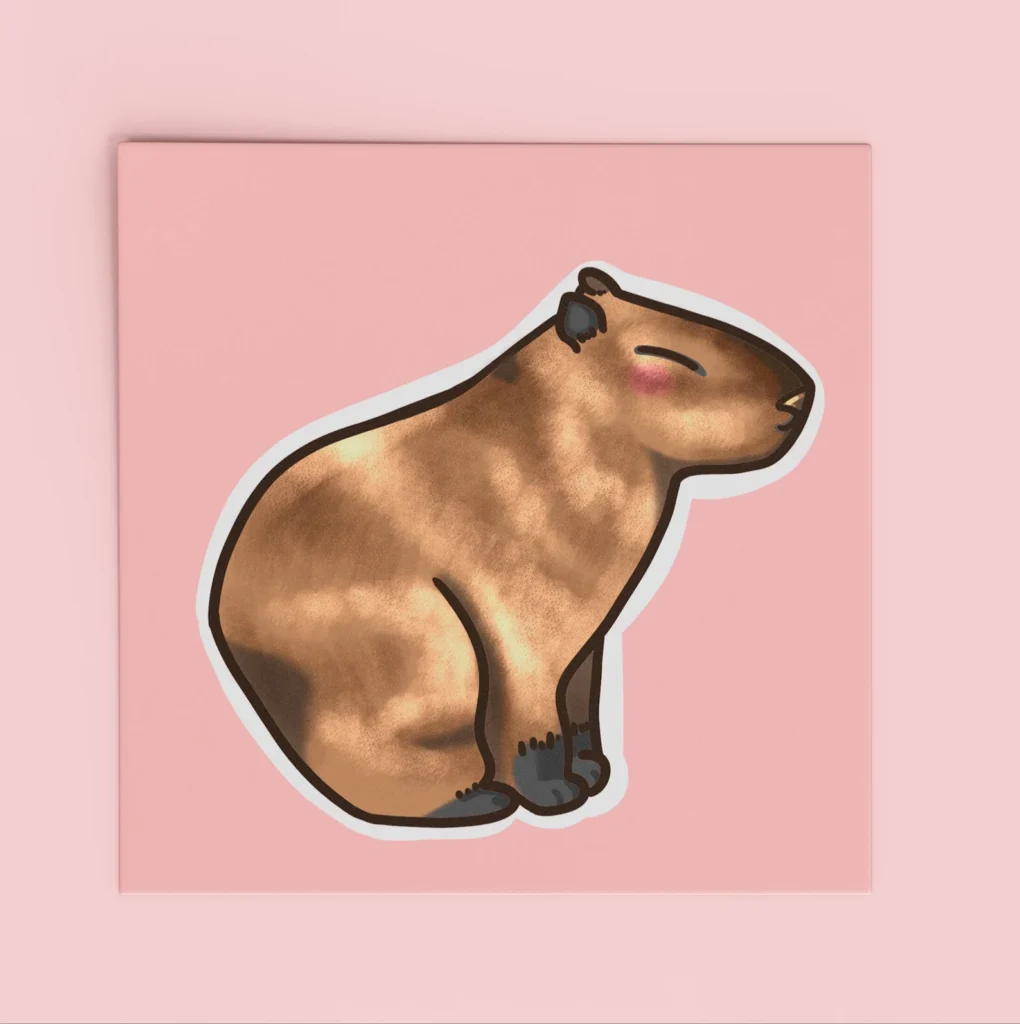 Happy Capy Capybara Sticker